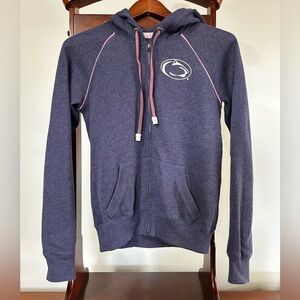 Pink Victoria’s Secret Women’s Small Pen State Zip-Up Hoodie Sweatshirt Blue